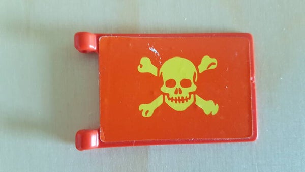 Vlag Doodskop met 2 botten Rood   #A9