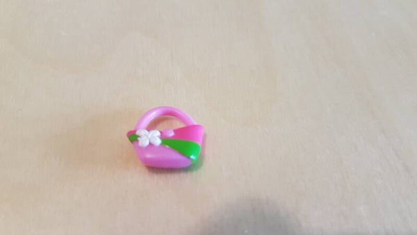 Tas handtas roze groen en witte bloem