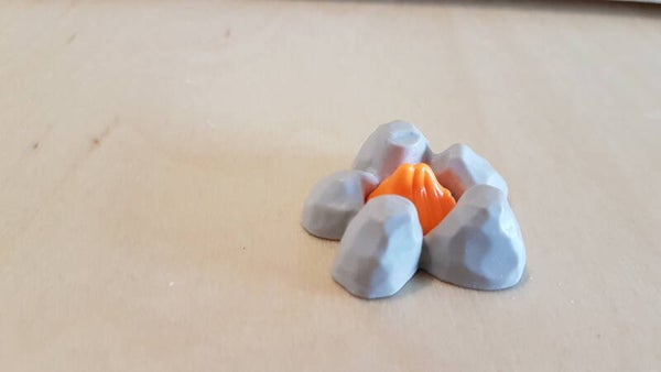 Kampvuur, grijs oranje   #A100