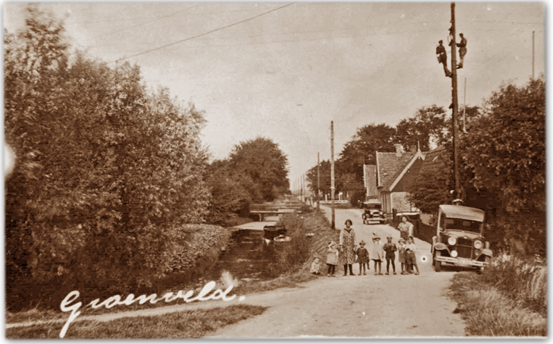 Groenveldsdijk bij T-splitsing Valkkogerweg 1925