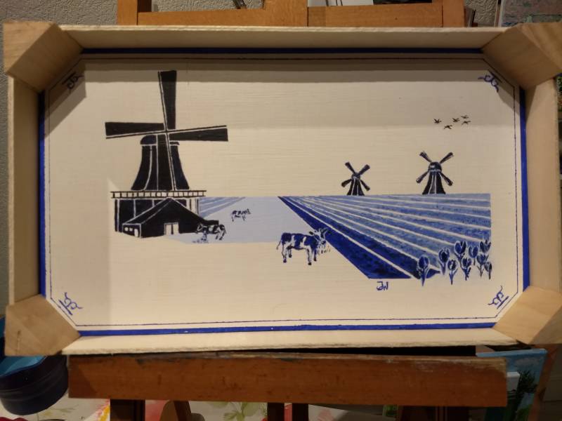 Tulpenvelden in delfts blauw, Johan de Wilde