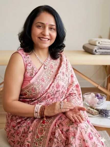 Chandni offering energy healing at SAI Massage and Wellness in Calgary