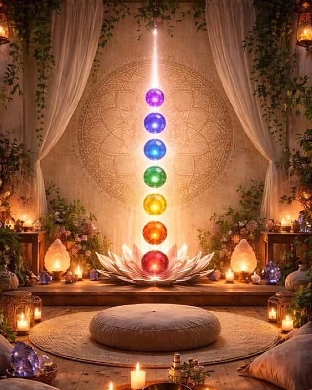 Chakra and lotus healing space at SAI Massage and Wellness Calgary