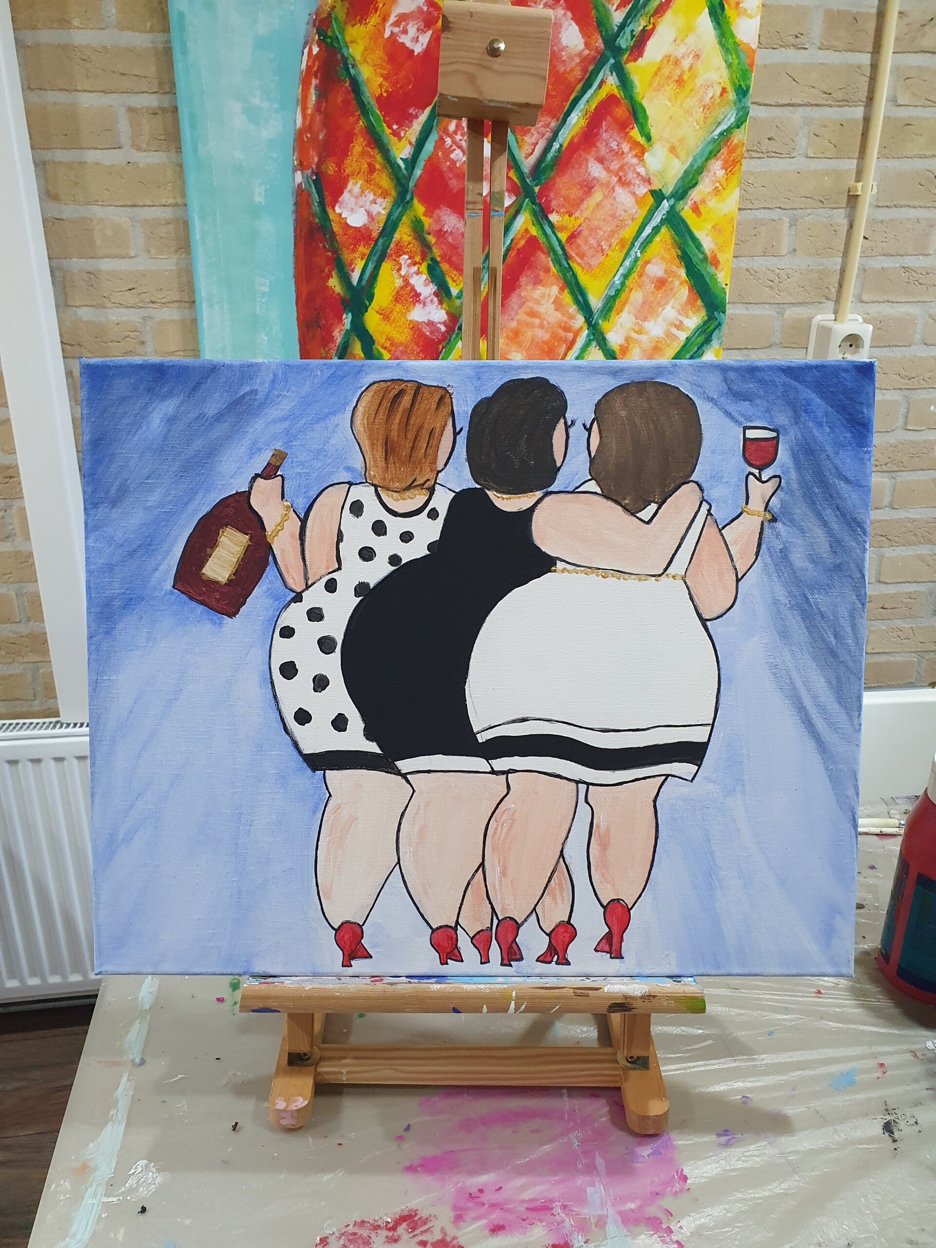   afdelingsuitje, macrame workshop, vriendinnen uitjes, beeldjes dikke dames, keramiek schilderen, kip pimpen, sieraden maken workshop, moeder dochter dag, vrolijk schilderij dikke dames, servies beschilderen, familiedag drenthe, porselein schilderen