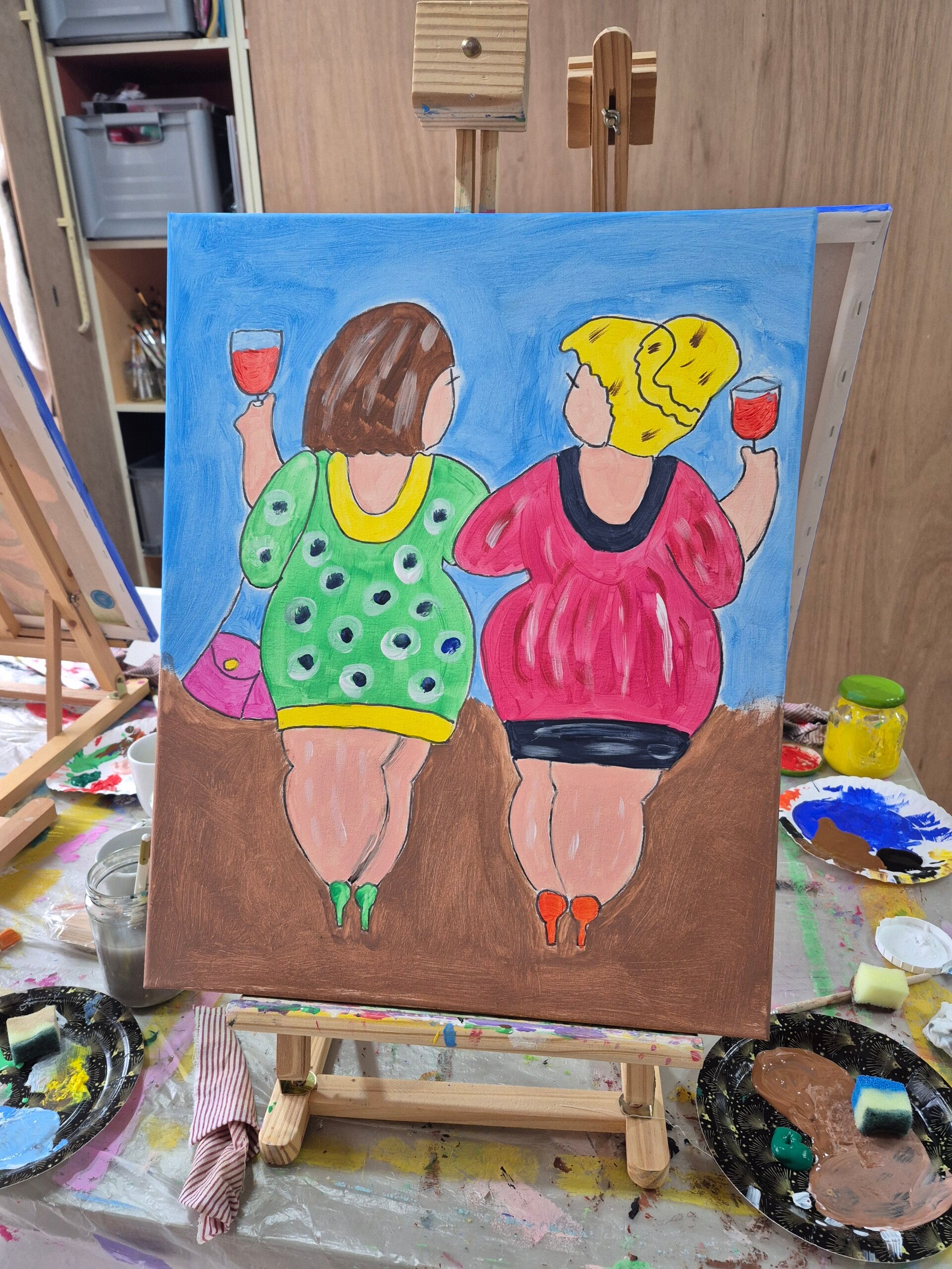 workshop dikke dames schilderen, workshop, workshop Drenthe, workshops Drenthe, creatieve workshop, creatieve workshops, personeelsfeest Drenthe, creatief uitje Drenthe, vriendinnen uitje, familiedag, workshop grote groep, activiteiten Drenthe