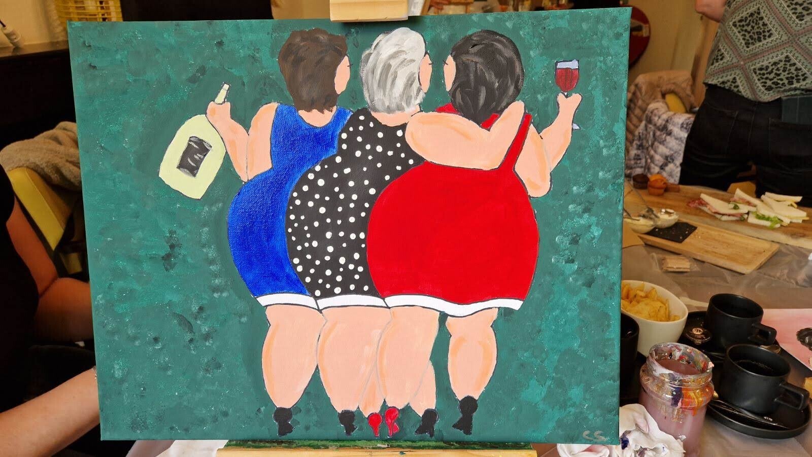 workshop dikke dames schilderen, workshop, workshop Drenthe, workshops Drenthe, creatieve workshop, creatieve workshops, personeelsfeest Drenthe, creatief uitje Drenthe, vriendinnenuitje, familiedag, workshop 1 persoon, activiteiten Drenthe