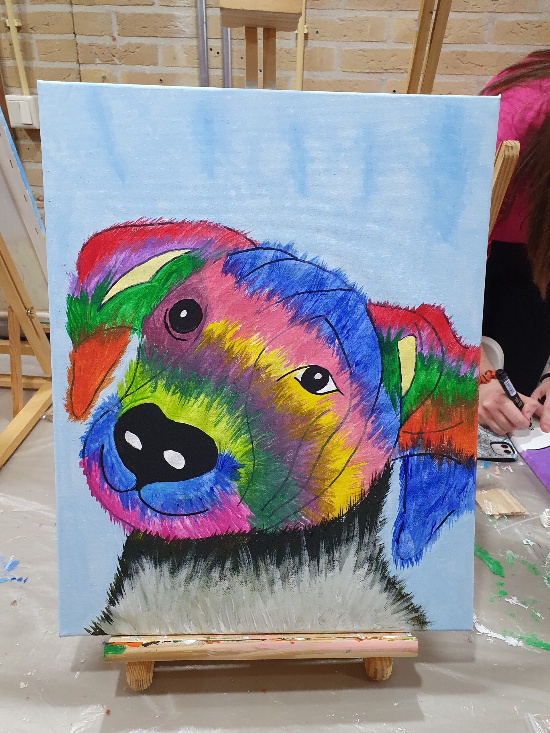 workshop het vrolijke schilderij schilderen, workshop, workshop Drenthe, workshops Drenthe, creatieve workshop, creatieve workshops, zussendag, activiteiten Drenthe, personeelsuitje, workshop koe schilderen, workshop vrolijke dieren schilderen