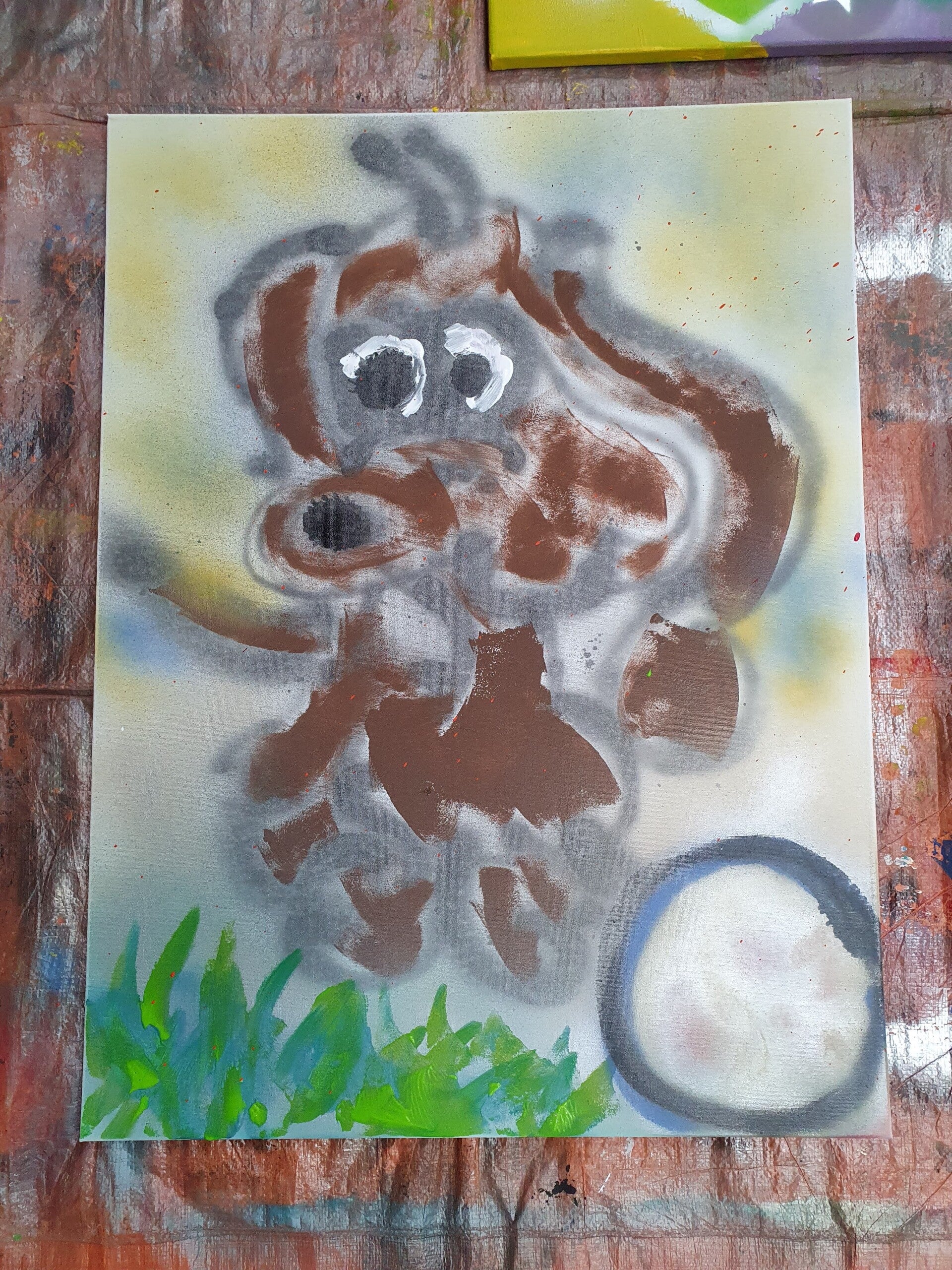 workshop graffiti modern schilderen, workshop, workshop Drenthe, workshops Drenthe, creatieve workshop, creatieve workshops, bedrijfsuitje Drenthe, creatief uitje Drenthe, workshop mannen, workshop 10 personen of meer, workshop grote groepen, Brood schild