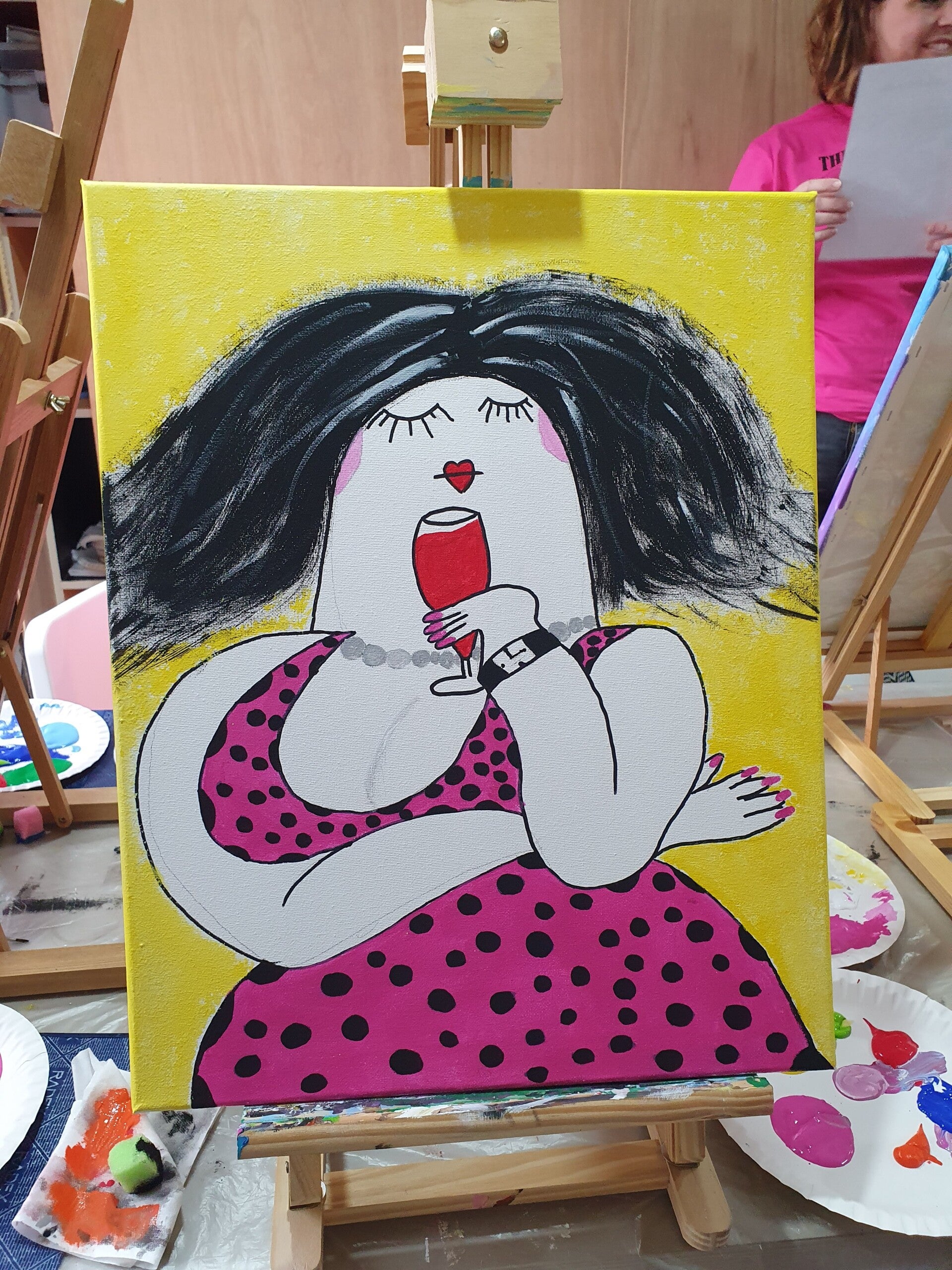 workshop dikke dames schilderen, workshop, workshop Drenthe, workshops Drenthe, creatieve workshop, creatieve workshops, personeelsfeest Drenthe, creatief uitje Drenthe, vriendinnenuitje, familiedag, workshop grote groep, activiteiten Drenthe