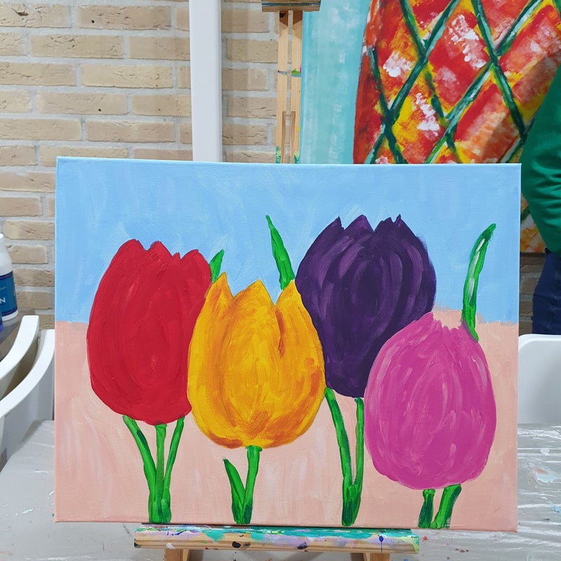 workshop het vrolijke schilderij schilderen, workshop, workshop Drenthe, workshops Drenthe, creatieve workshop, creatieve workshops, zussendag, activiteiten Drenthe, personeelsuitje, workshop koe schilderen, origineel bedrijfs uitje, bedrijfsfeest