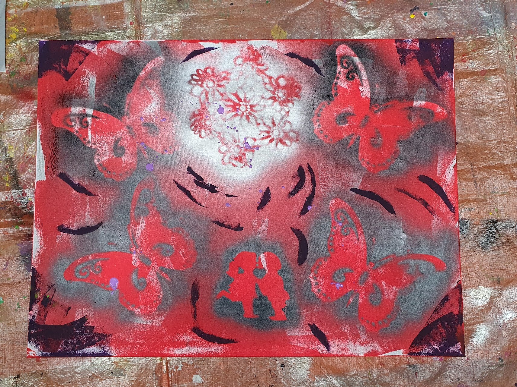 workshop graffiti modern schilderen, workshop, workshop Drenthe, workshops Drenthe, creatieve workshop, creatieve workshops, bedrijfsuitje Drenthe, creatief uitje Drenthe, workshop mannen, workshop vanaf 10 personen, workshop grote groep, Brood schilderen