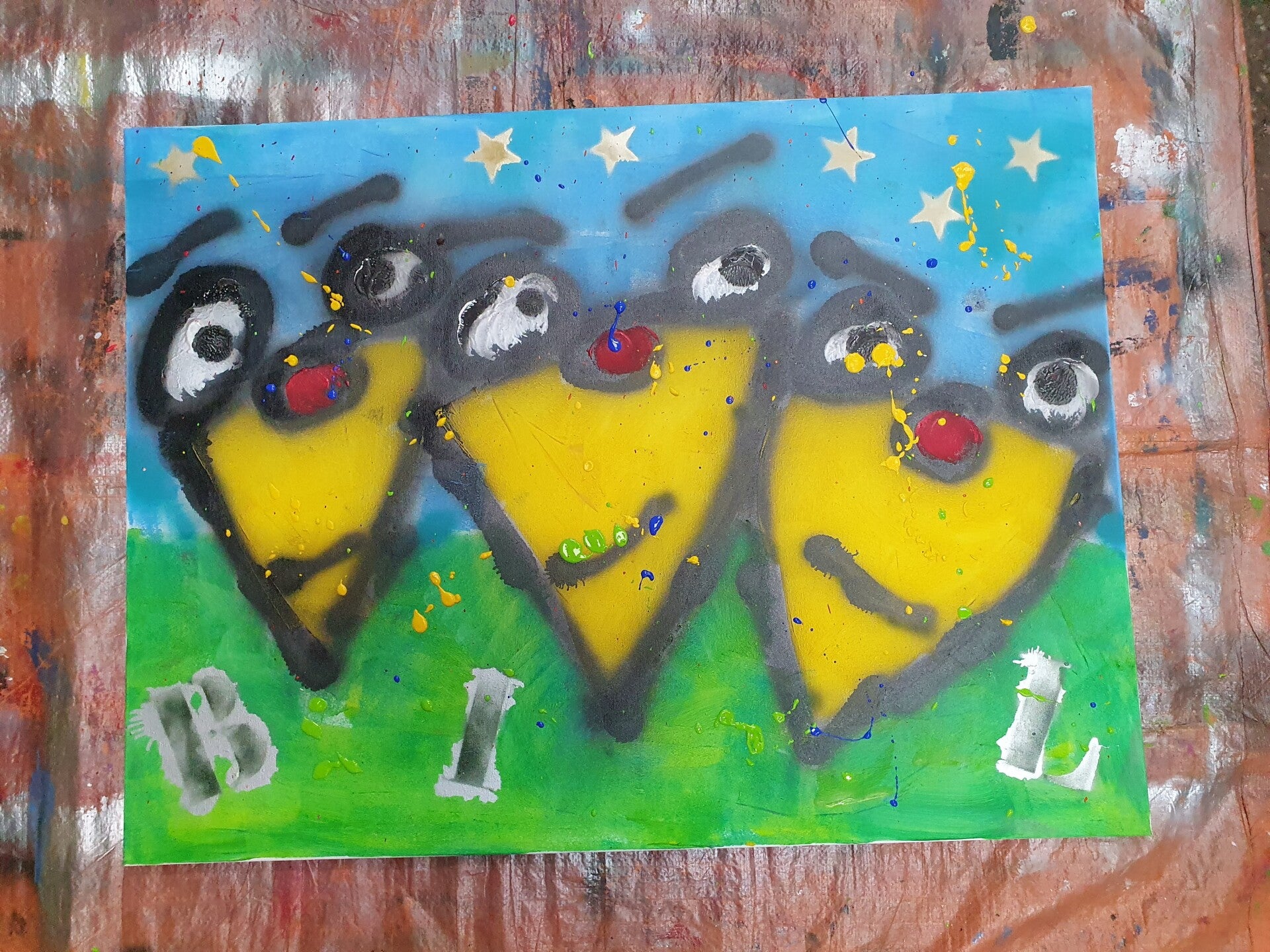 workshop graffiti modern schilderen, workshop, workshop Drenthe, workshops Drenthe, creatieve workshop, creatieve workshops, bedrijfsuitje Drenthe, creatief uitje Drenthe, workshop mannen, workshop 10 personen of meer, workshop grote groepen, Brood schild