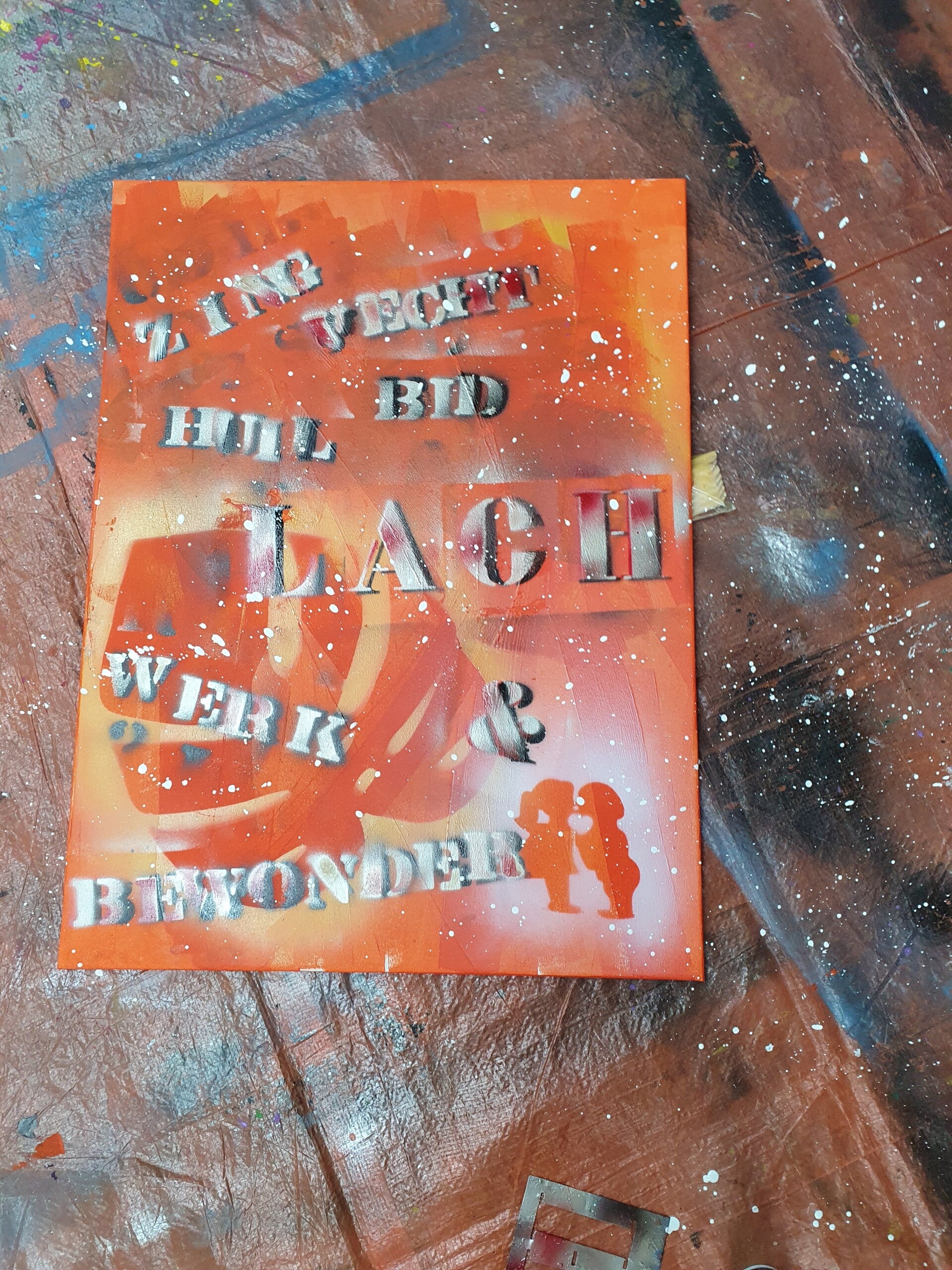 workshop graffiti modern schilderen, workshop, workshop Drenthe, workshops Drenthe, creatieve workshop, creatieve workshops, bedrijfsuitje Drenthe, creatief uitje Drenthe, workshop mannen, workshop vanaf 10 personen, workshop grote groep, Brood schilderen