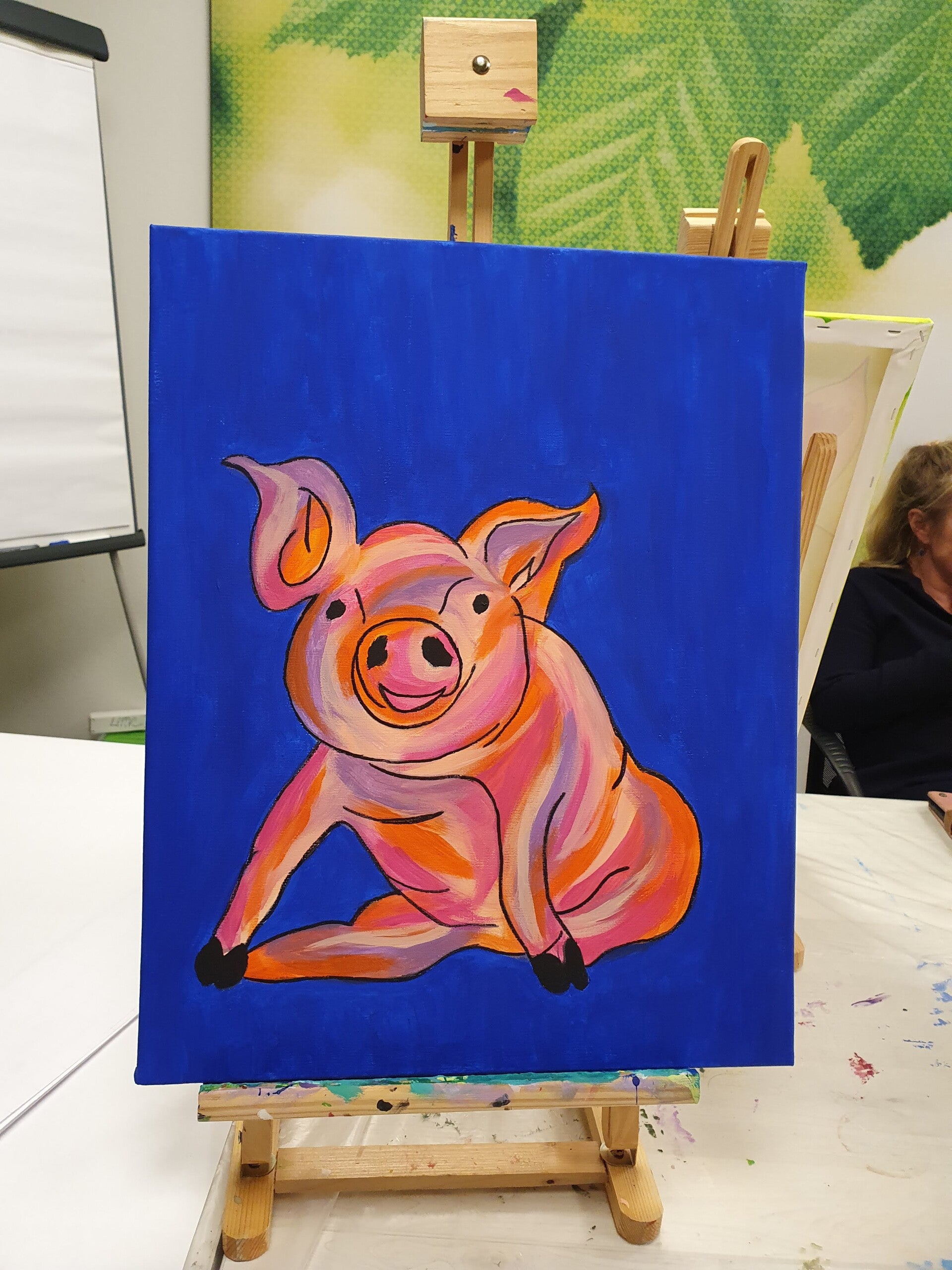 workshop het vrolijke schilderij schilderen, workshop, workshop Drenthe, workshops Drenthe, creatieve workshop, creatieve workshops, zussendag, activiteiten Drenthe, personeelsuitje, workshop koe schilderen, origineel bedrijfs uitje, bedrijfsfeest 