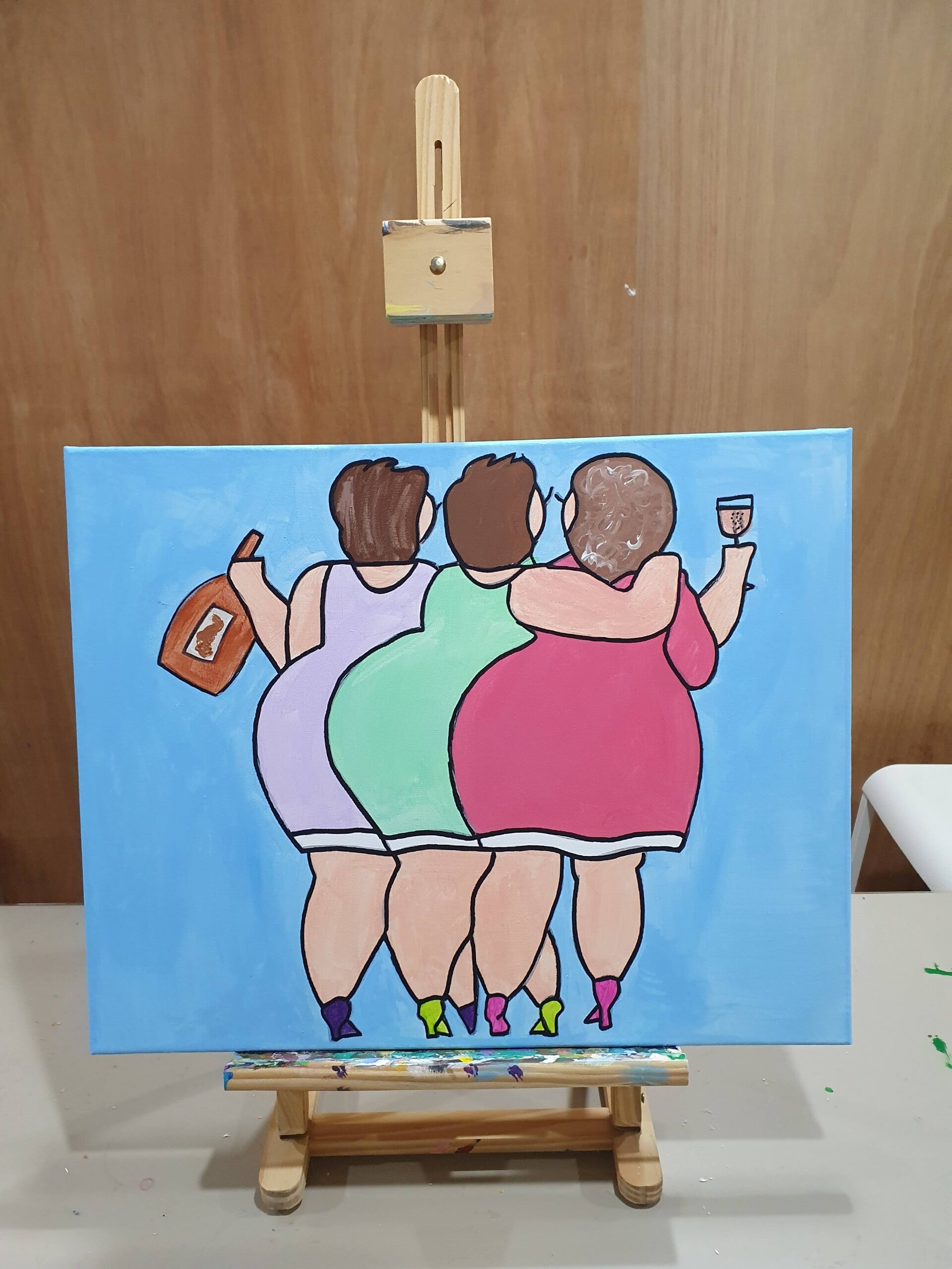 workshop het vrolijke schilderij schilderen, workshop, workshop Drenthe, workshops Drenthe, creatieve workshop, creatieve workshops, zussendag, activiteiten Drenthe, personeelsuitje, workshop koe schilderen, vrijgezellenfeest, bedrijfsfeest 