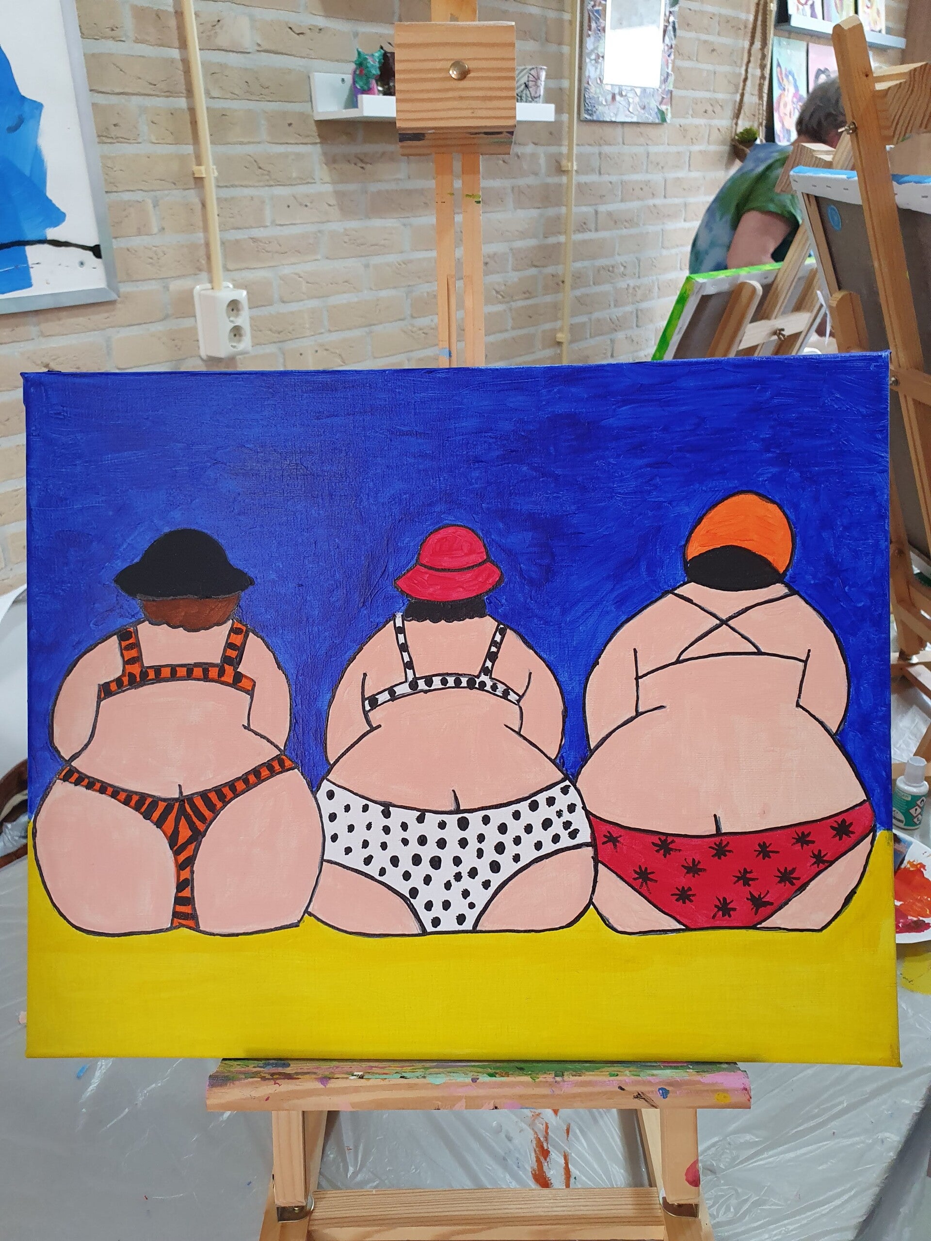 workshop dikke dames schilderen &amp; het 'vrolijke' schilderij schilderen