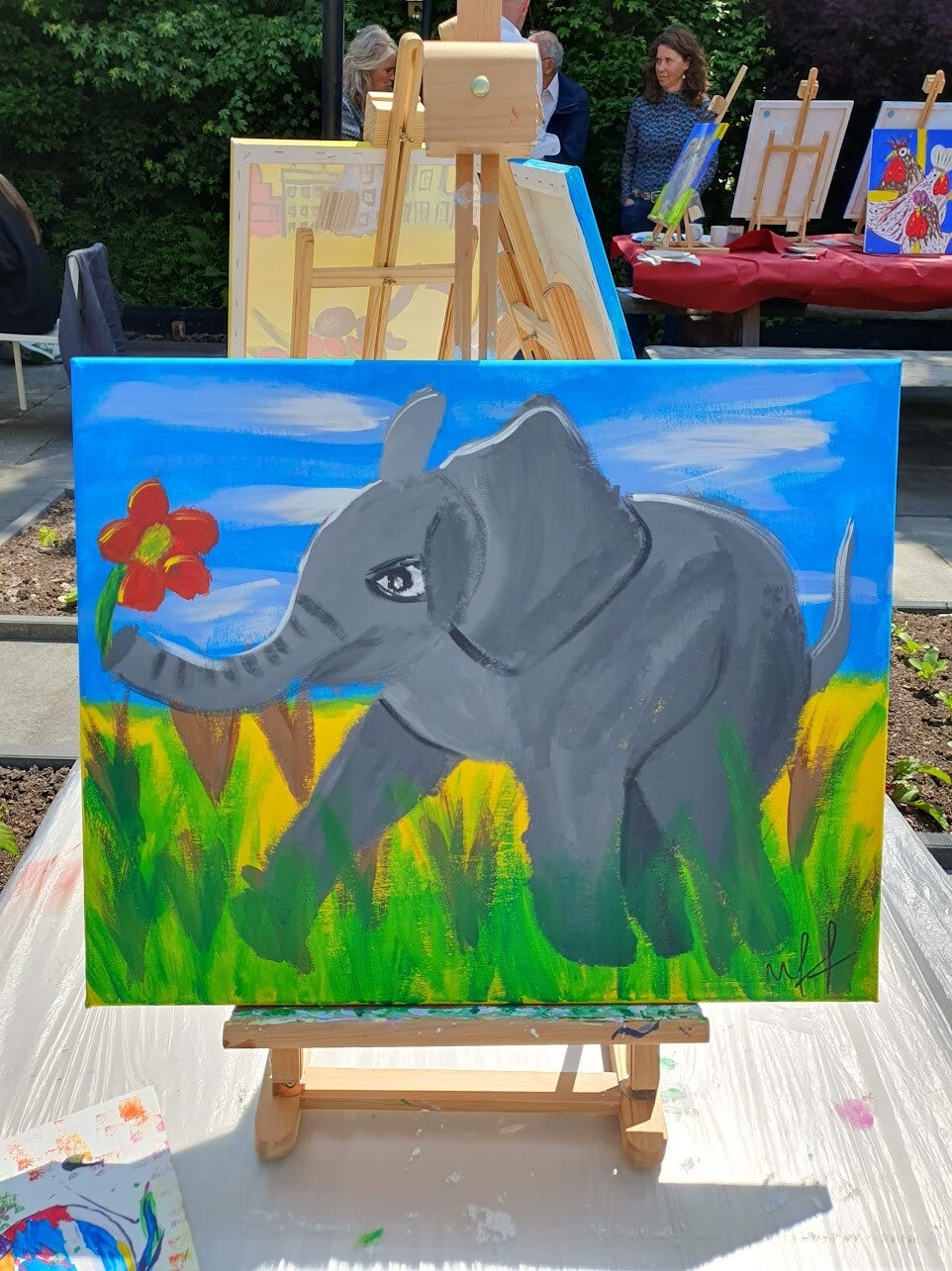 workshop het vrolijke schilderij schilderen, workshop, workshop Drenthe, workshops Drenthe, creatieve workshop, creatieve workshops, zussendag, activiteiten Drenthe, personeelsuitje, workshop koe schilderen, origineel bedrijfs uitje, bedrijfsfeest 