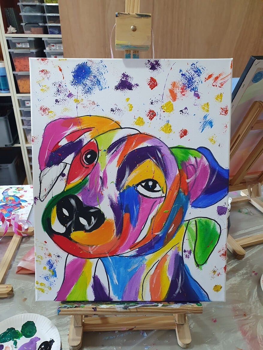 workshop het vrolijke schilderij schilderen, workshop, workshop Drenthe, workshops Drenthe, creatieve workshop, creatieve workshops, zussendag, activiteiten Drenthe, personeelsuitje, workshop koe schilderen, origineel bedrijs uitje, bedrijfsfeest 