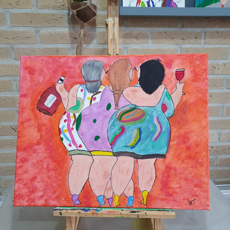 workshop dikke dames schilderen & workshop het 'vrolijke' schilderij schilderen