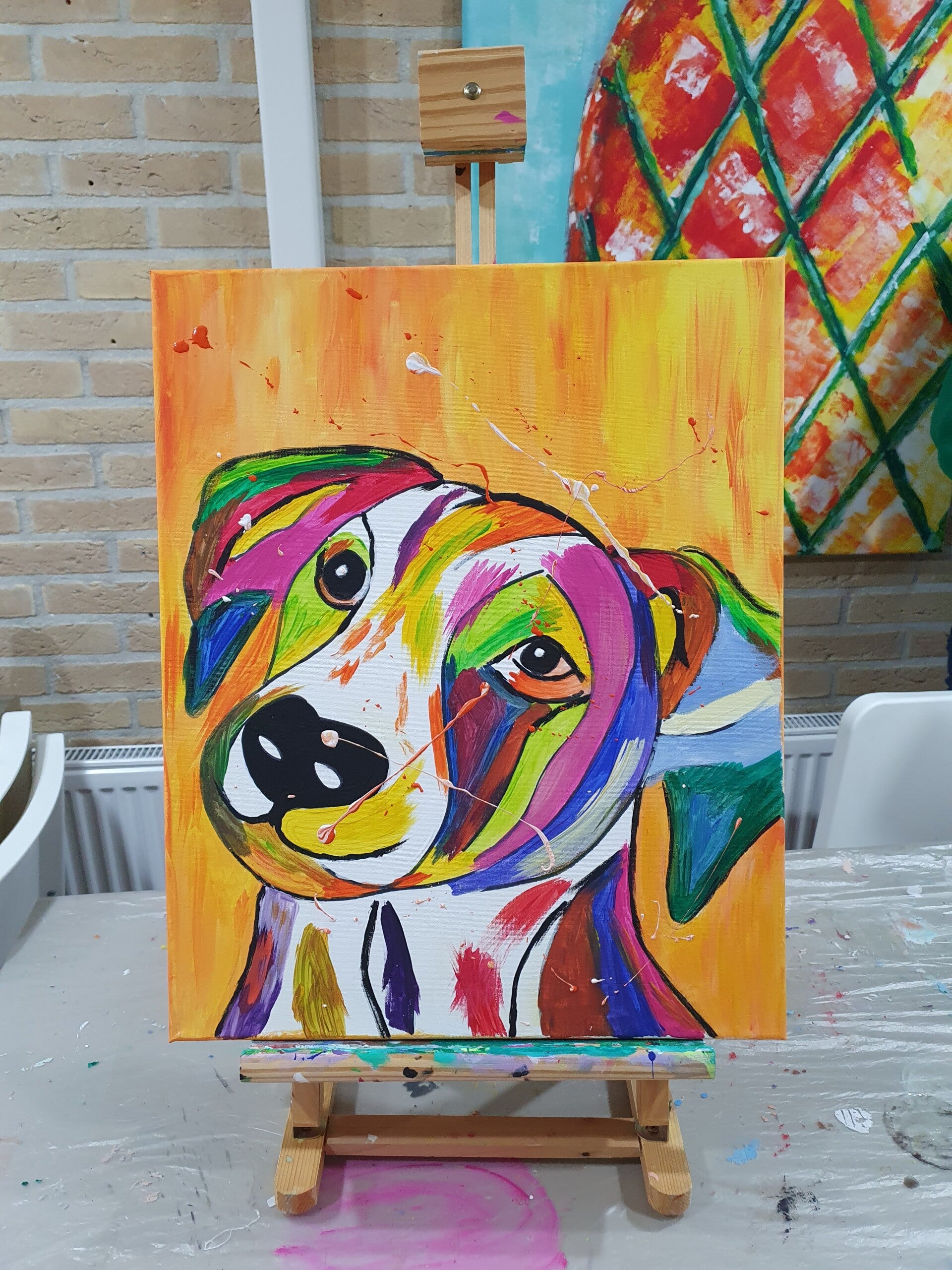 workshop het vrolijke schilderij schilderen, workshop, workshop Drenthe, workshops Drenthe, creatieve workshop, creatieve workshops, zussendag, activiteiten Drenthe, personeelsuitje, workshop koe schilderen, origineel bedrijfs uitje, bedrijfsfeest 