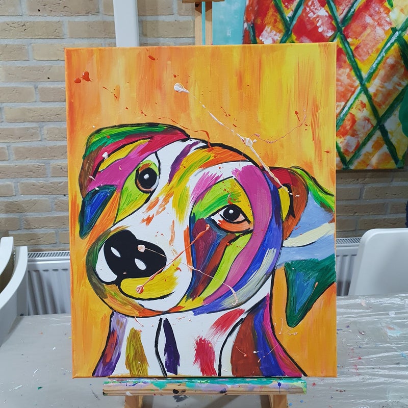 workshop het vrolijke schilderij schilderen, workshop, workshop Drenthe, workshops Drenthe, creatieve workshop, creatieve workshops, zussendag, activiteiten Drenthe, personeelsuitje, workshop koe schilderen, origineel bedrijfs uitje, bedrijfsfeest