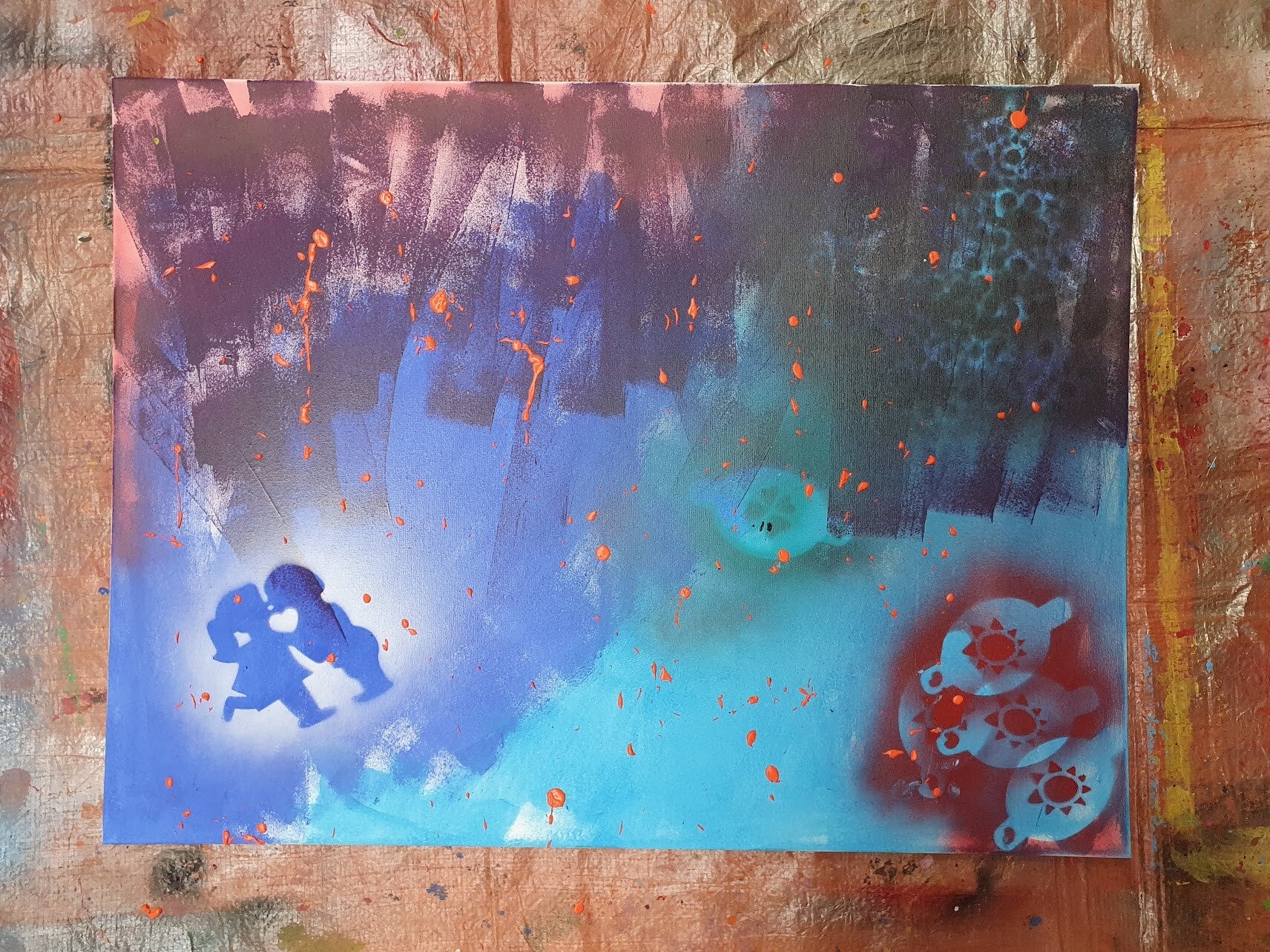 workshop graffiti modern schilderen, workshop, workshop Drenthe, workshops Drenthe, creatieve workshop, creatieve workshops, bedrijfsuitje Drenthe, creatief uitje Drenthe, workshop mannen, workshop vanaf 10 personen, workshop grote groep, Brood schilderen