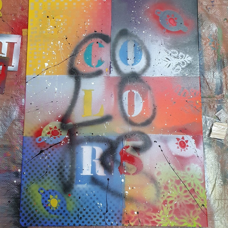 workshop graffiti modern schilderen, workshop, workshop Drenthe, workshops Drenthe, creatieve workshop, creatieve workshops, bedrijfsuitje Drenthe, creatief uitje Drenthe, workshop mannen, workshop 10 personen of meer, workshop grote groepen, Brood schild