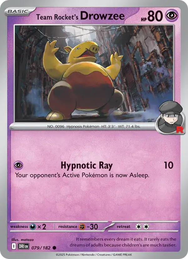 Team Rocket's Drowzee 079/182