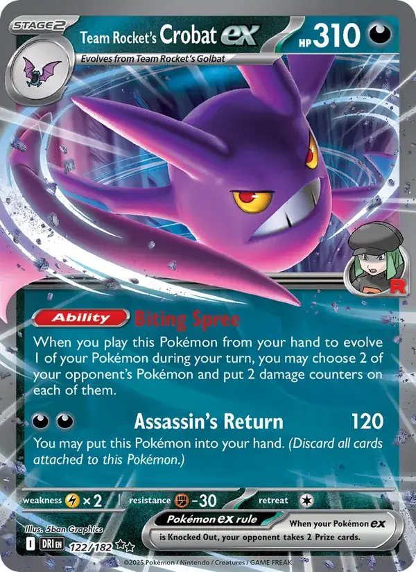 Team Rocket's Crobat EX 122/182