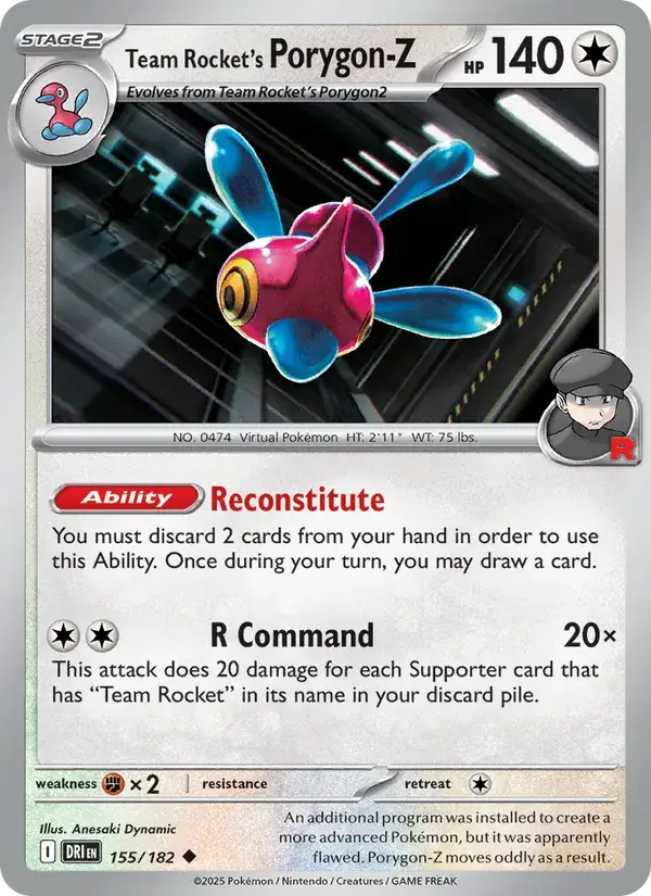 Team Rocket's Porygon-Z 155/182