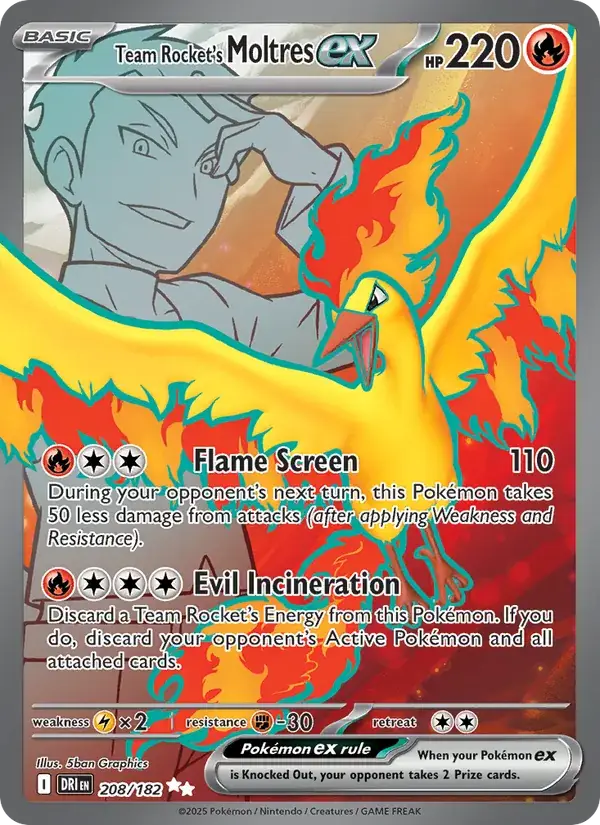 Team Rocket's Moltress EX 208/182