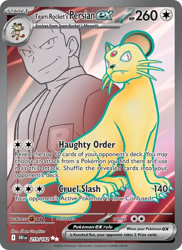 Team Rocket's Persian EX 219/182