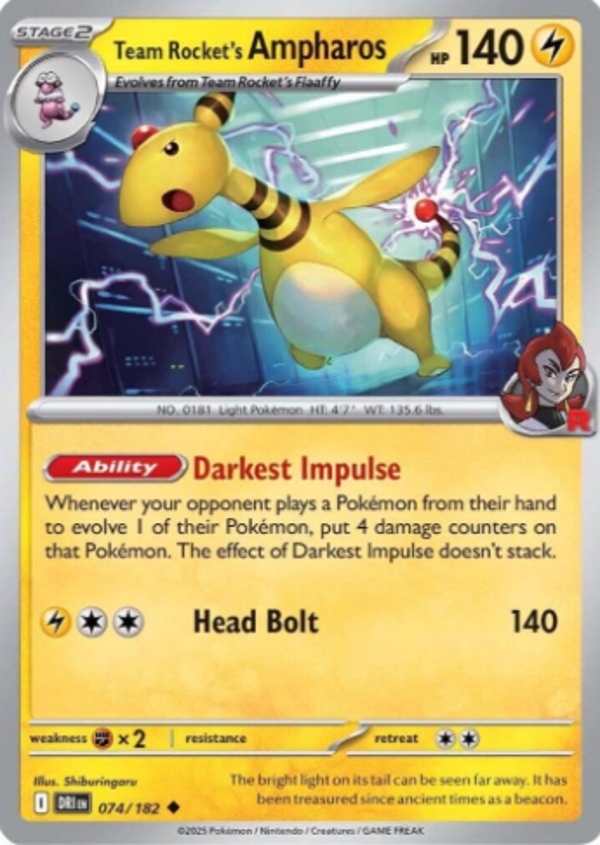 Team Rocket's Ampharos 074/182