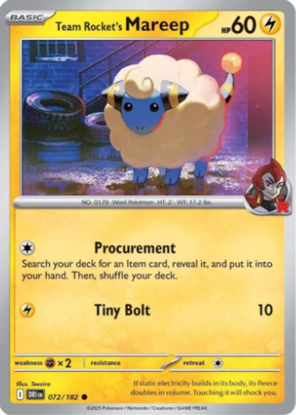 Team Rocket's Mareep 072/182