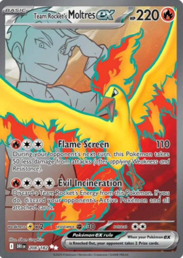 Team Rocket's Moltress EX 208/182
