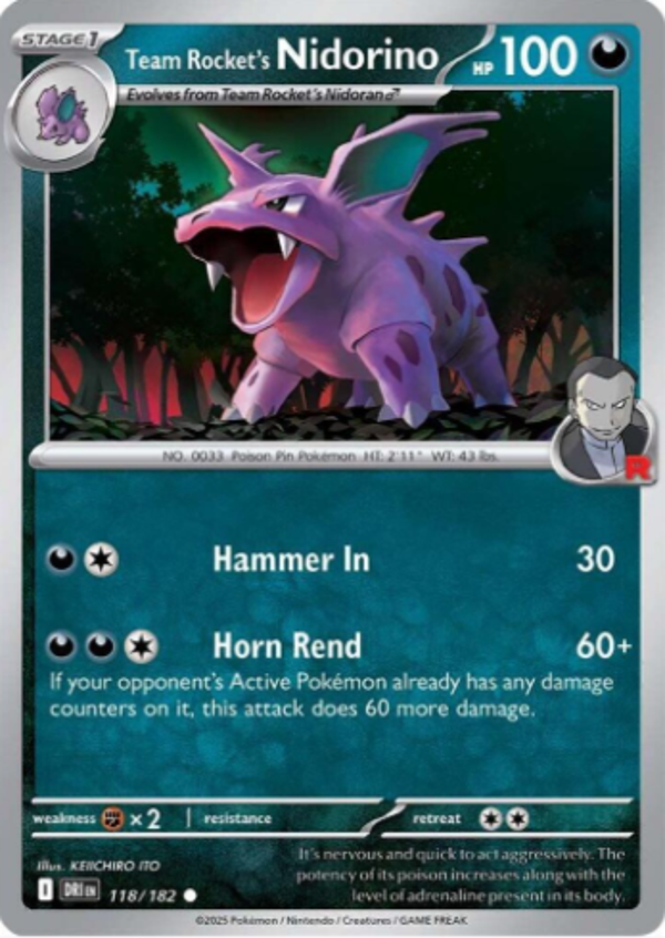 Team Rocket's Nidorino 118/182