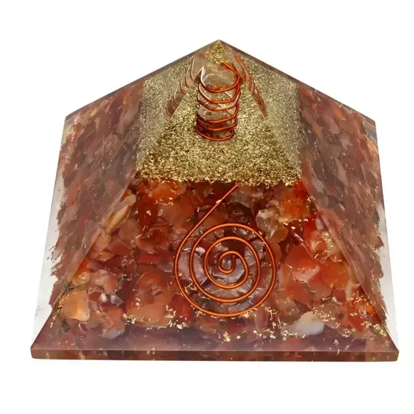 Orgonit Pyramide 7x7 cm. Karneol
