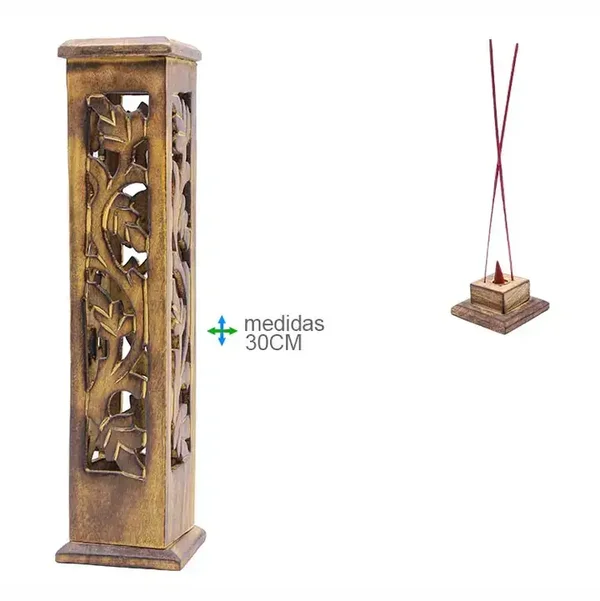 Räucherstäbchenhalter Turm Holz Ornament