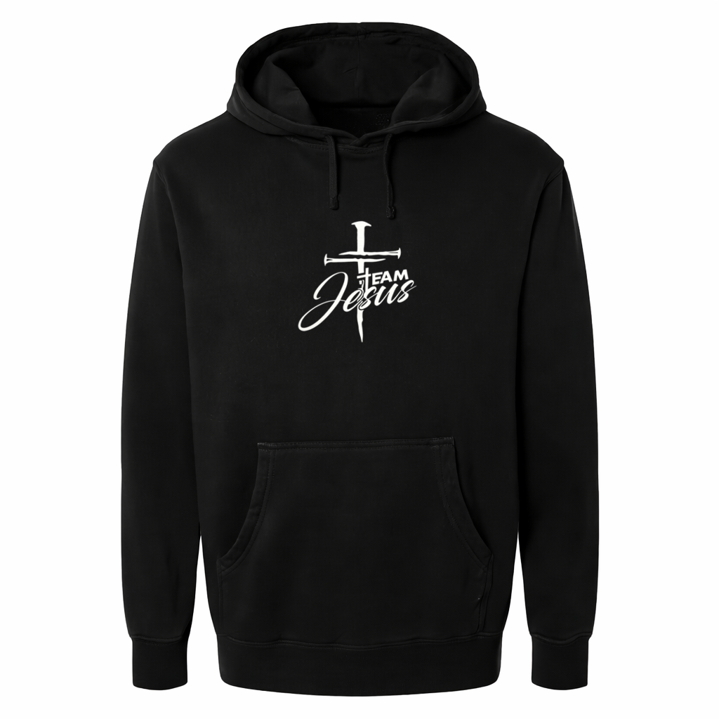 Hoodie uniseks zwart met de tekst Team Jesus - CD1002A1