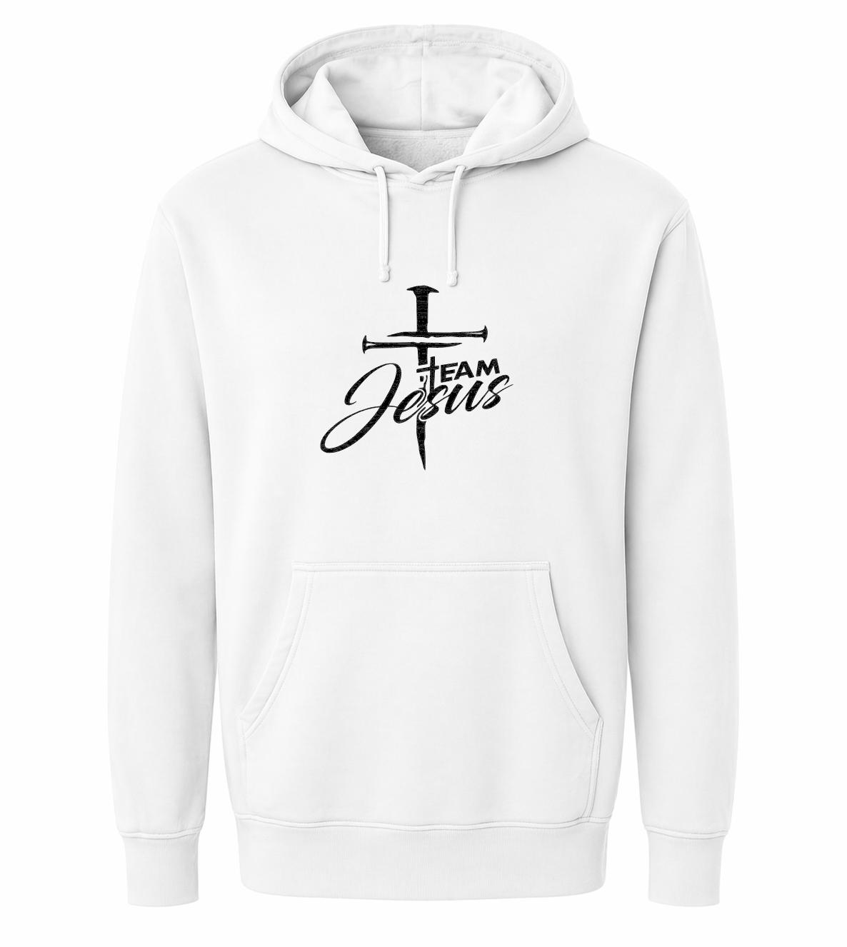 Hoodie uniseks wit met de tekst Team Jesus - CD1002A1