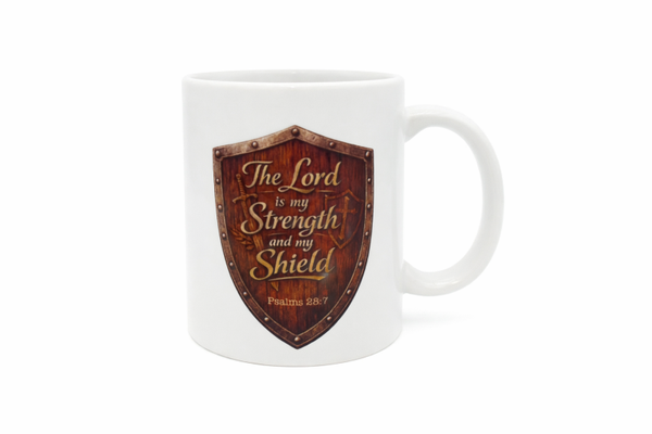 Mok met bijbeltekst Psalm 28:7 - CD0002A1