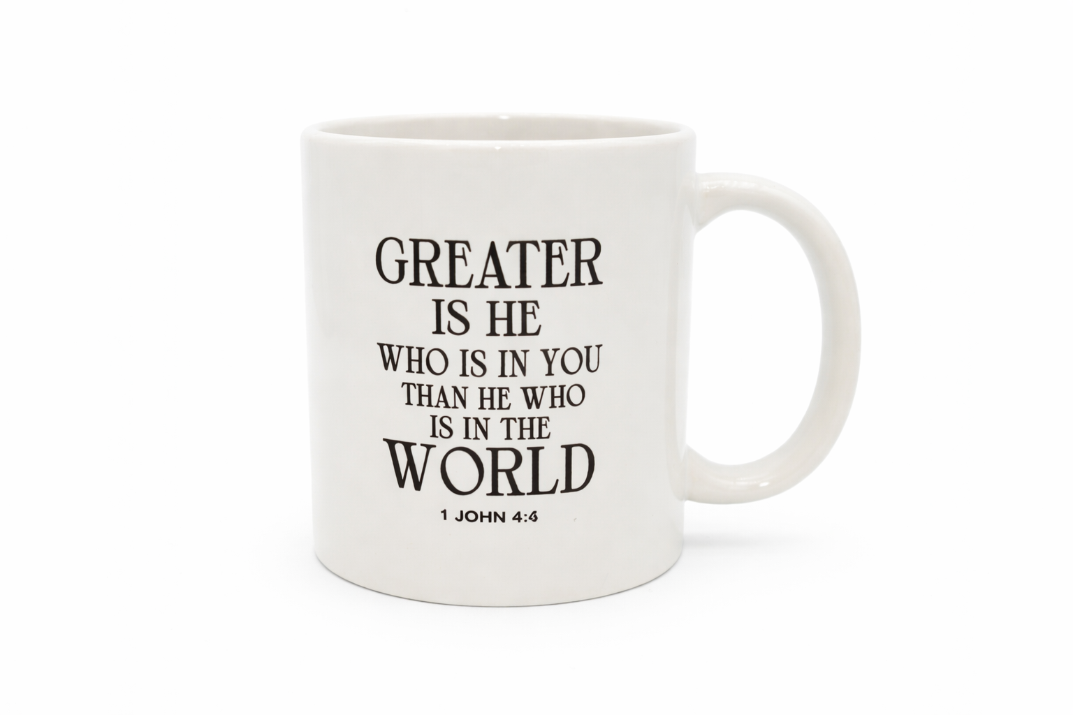 Mok met bijbeltekst 1 Johannes 4:4 - CD0002A1