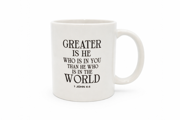 Mok met bijbeltekst 1 Johannes 4:4 - CD0002A1