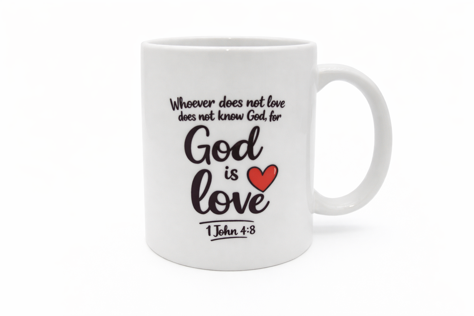 Mok met bijbeltekst 1 Johannes 4:8 - CD0002A2