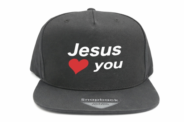 Snapback zwart met de tekst Jesus ♡ you - CD1002B1