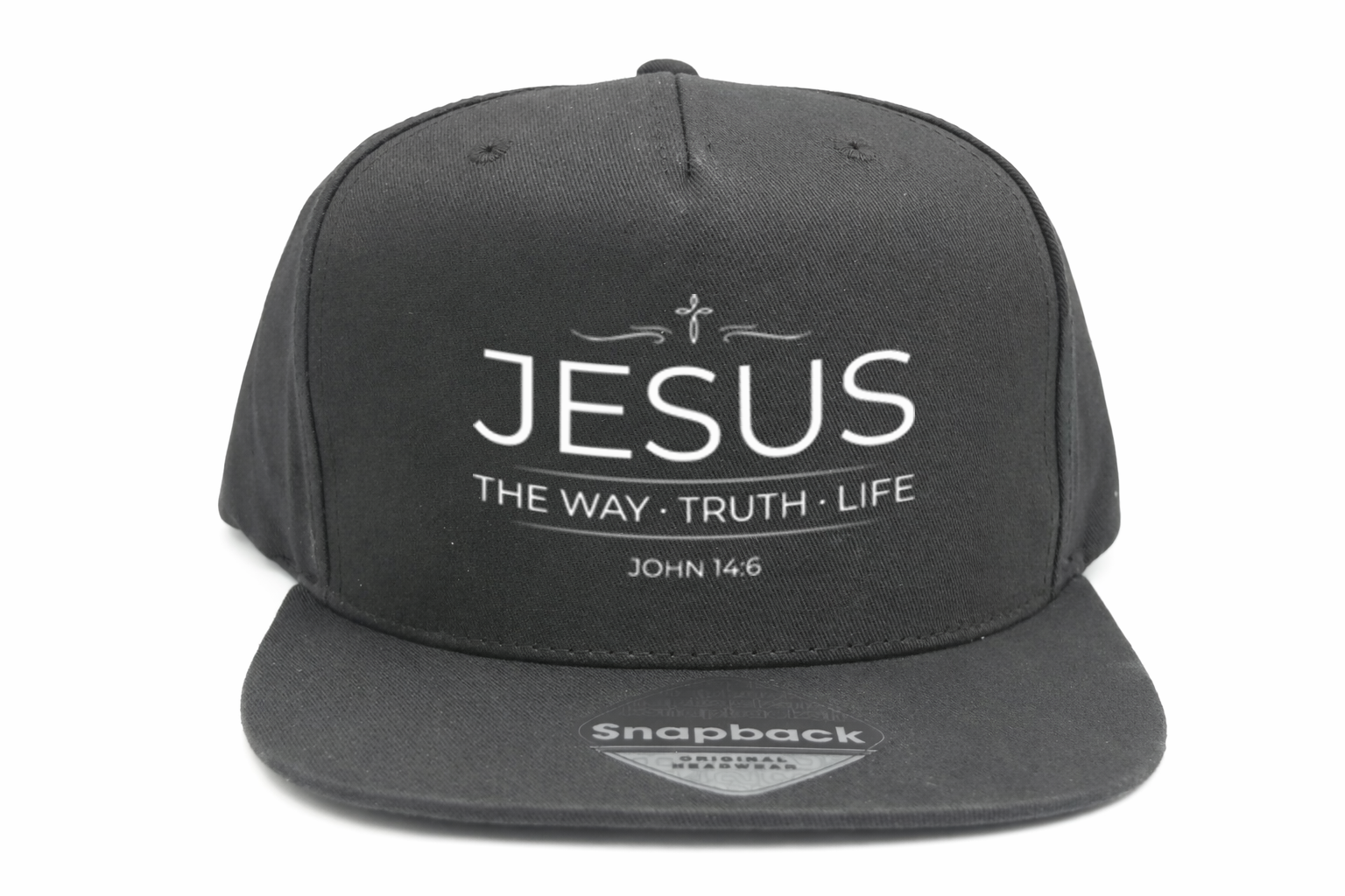 Snapback zwart met de tekst Jesus The Way Truth Life - CD1002B1