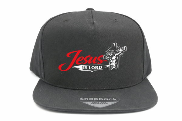 Snapback zwart met de tekst Jesus is Lord cross - CD1002B1