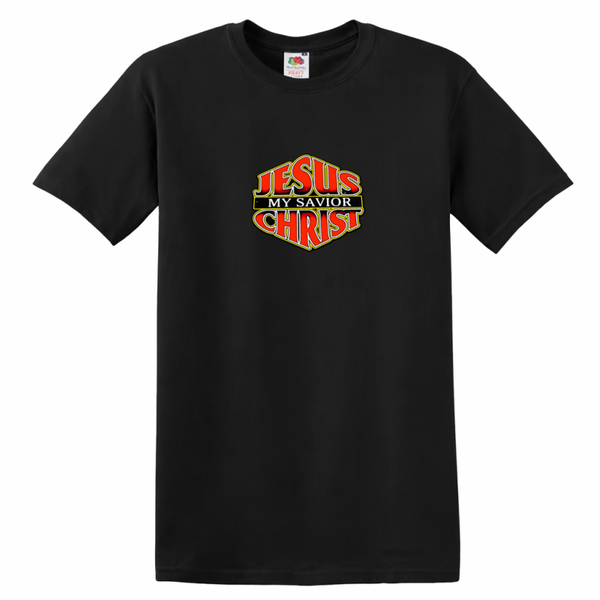 T-shirt unisex zwart met de tekst Jesus Christ my savior T-Shirt - CD1002A1
