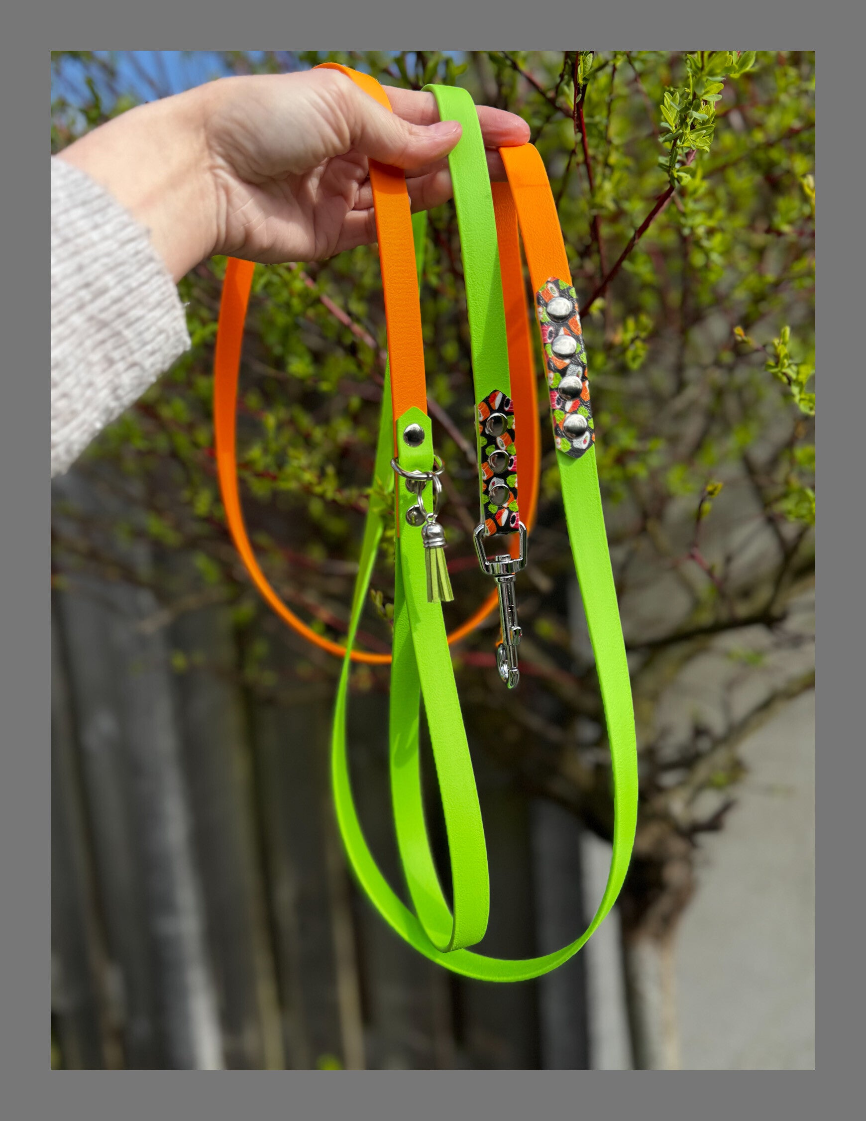 Biothane lijn vast handvat, 3 kleuren