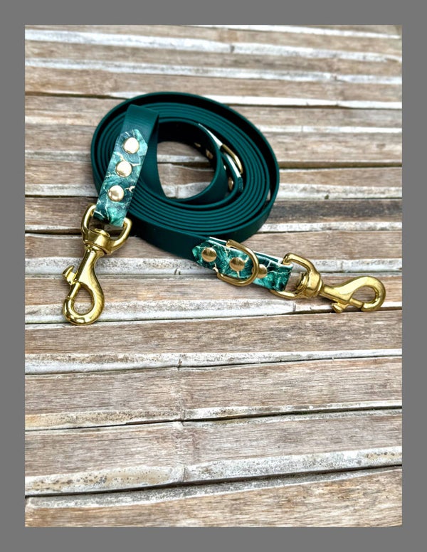 *Print marmer*  Lijn 19mm 3 meter, verstelbaar, 2musketons, 2 ringen